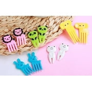 Household Cartoon Children's Fruit Fork Creative Children's Animal Cute Plastic Fruit Sign Set Lunch-elephant